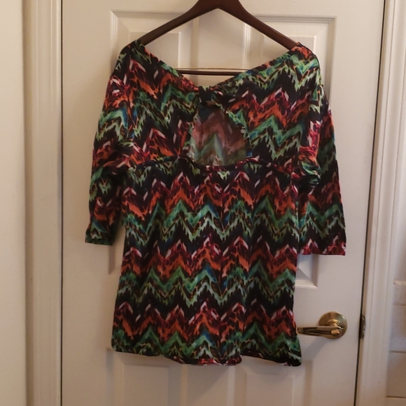 🤯3/$12 Dots Mutli-Colored Keyhole Back Shirt 3X - Picture 4 of 6